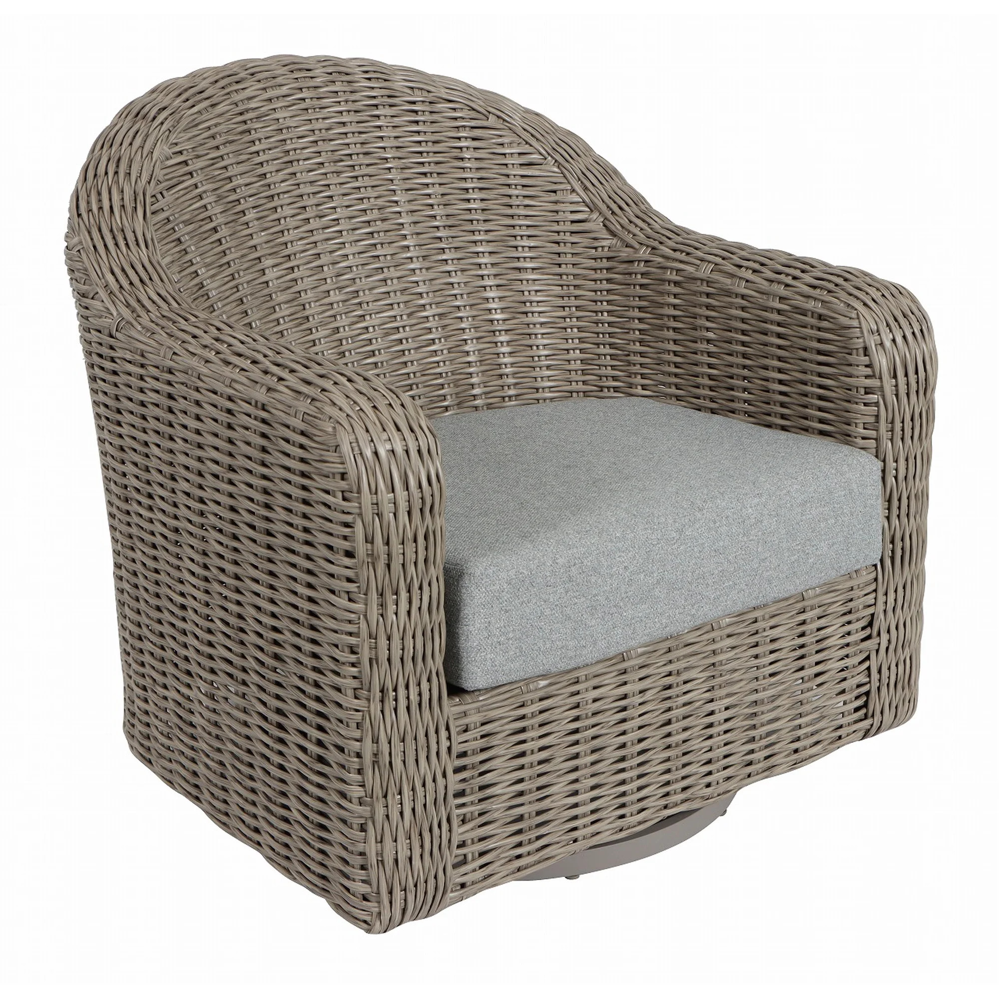 Better Homes & Gardens Bellamy Outdoor Wicker Swivel Glider Chair, Natural Wicker, Gray Cushions | Walmart (US)