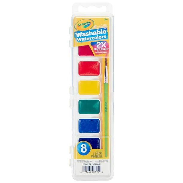 Crayola Washable Watercolors, Paint Set for Kids, 8 Colors - Walmart.com | Walmart (US)