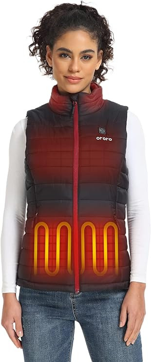 ORORO Women's Lightweight Heated Vest with USB-C Rechargeable Battery, Puffer Classic Heating Ves... | Amazon (US)
