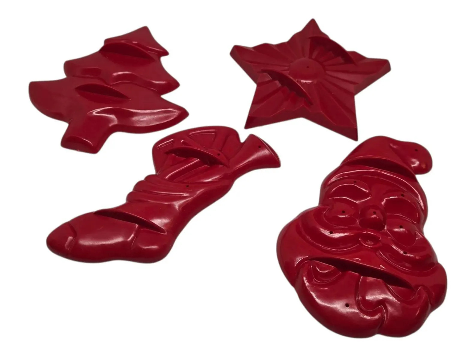 Vintage Aunt Chicks Solid RED Plastic Christmas Cookie Cutters + Cookie Recipe - Etsy | Etsy (US)