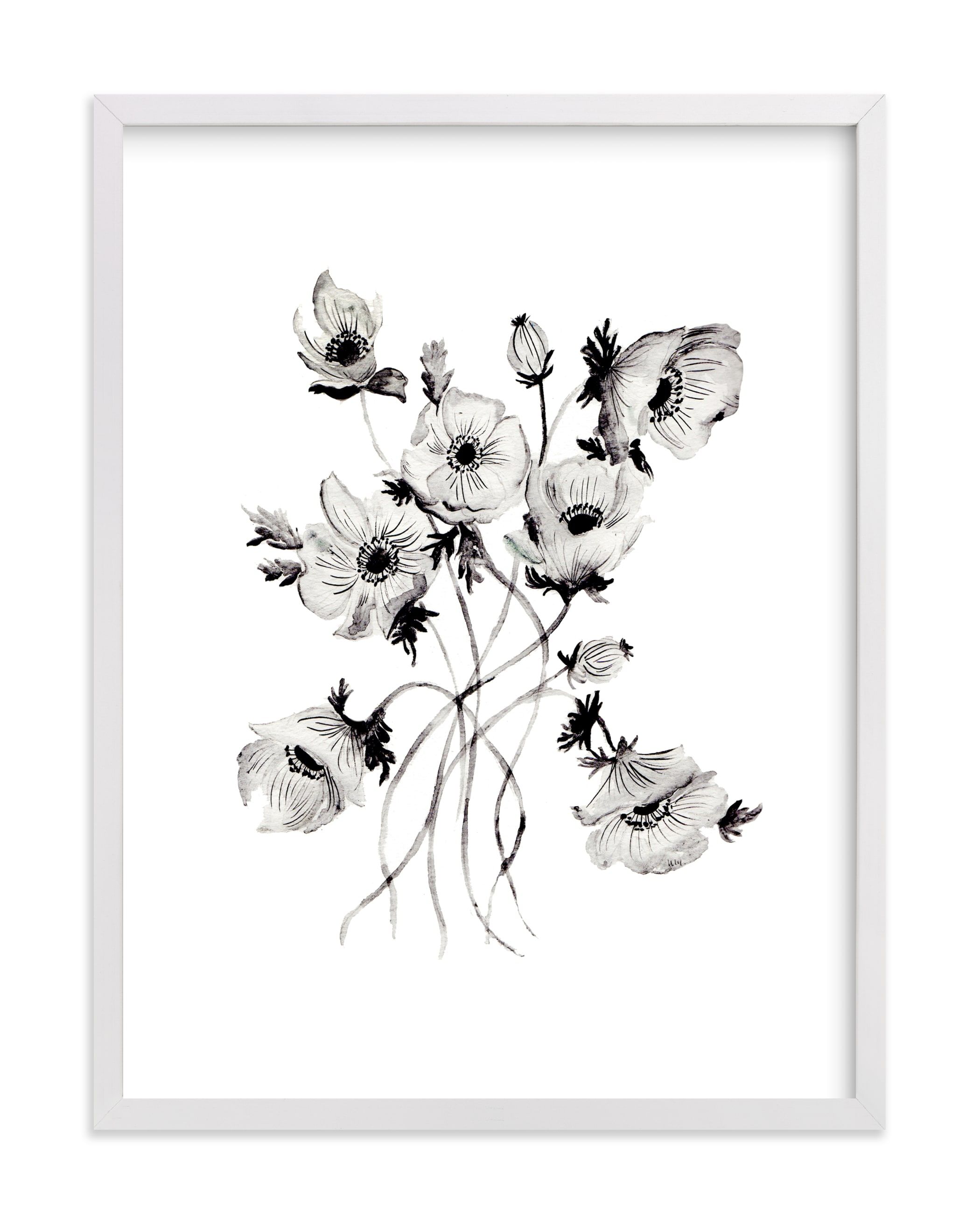 "Greyscale Poppies" - Painting Limited Edition Art Print by Shannon Kirsten. | Minted