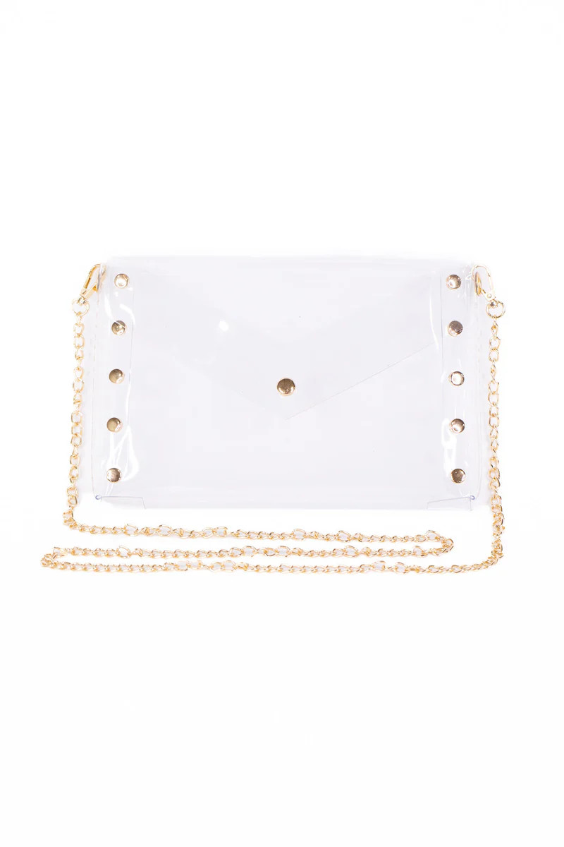 Clear Gameday Crossbody Bag- Gold | Avara