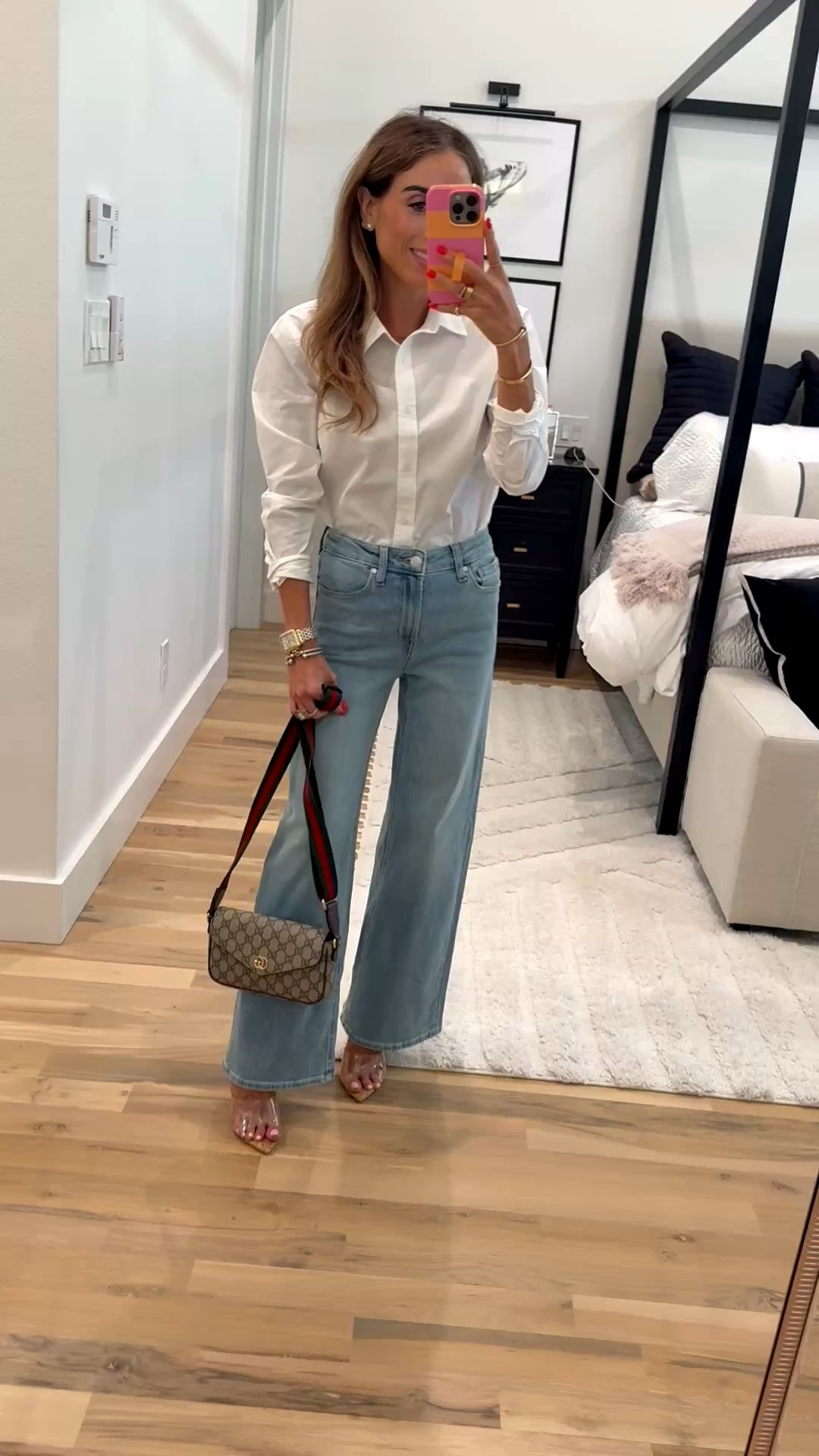 A clean white button down shirt is a closet staple! Wearing xs in this one and size 24 in the jeans

#LTKPetite #LTKOver40 #LTKootd