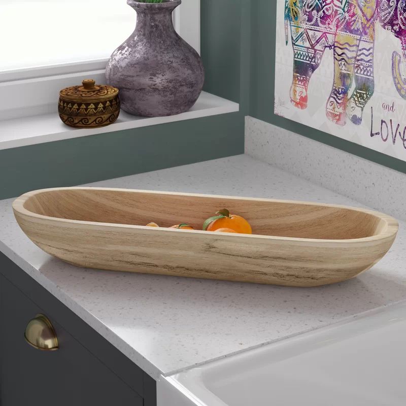 Kailyn Paulownia Wood Rectangle Decorative Bowl | Wayfair North America