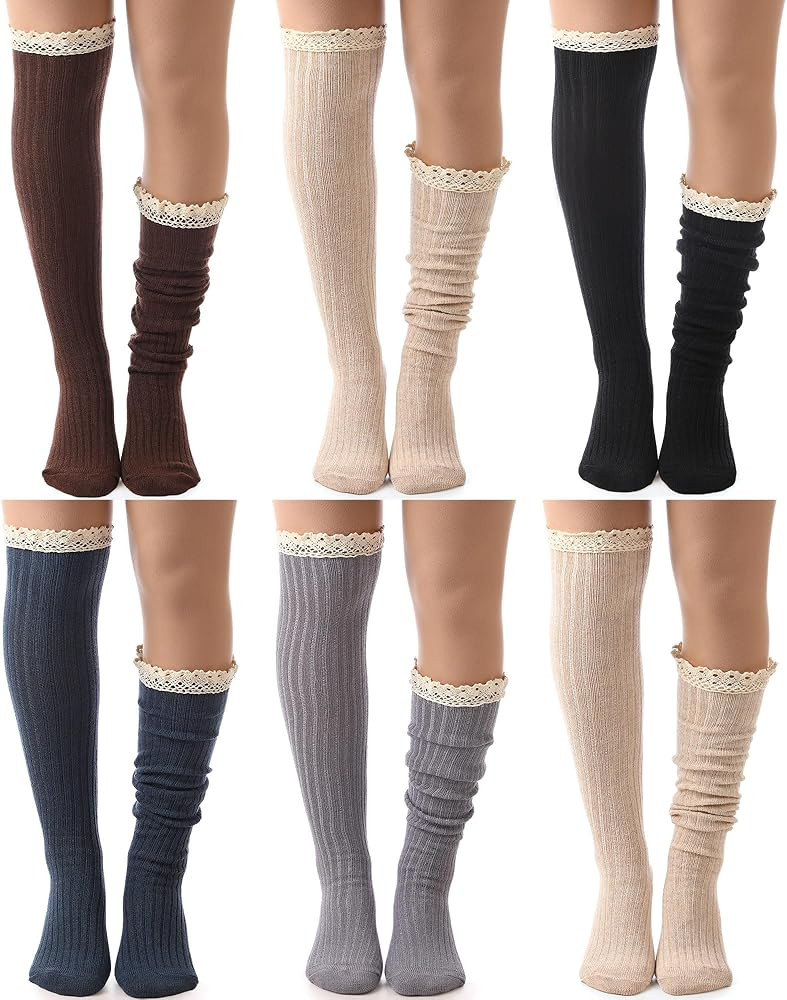 Syhood thigh high socks over the knee High Socks Tall Boot Stockings | Amazon (US)