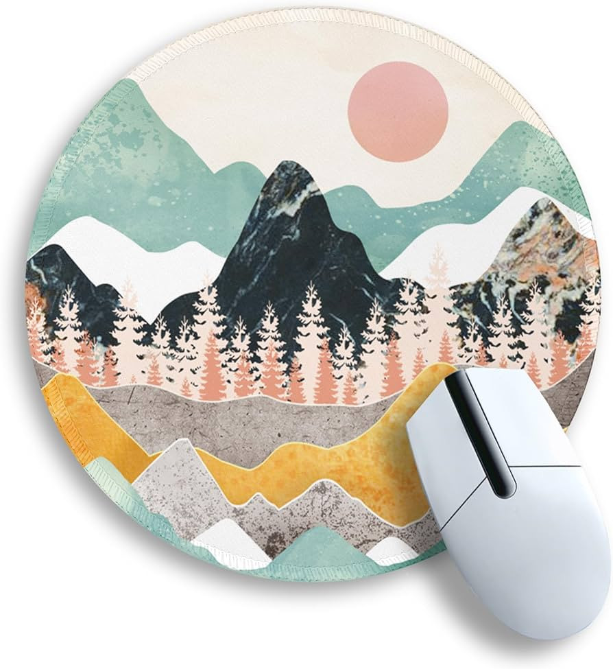 Gctriki Mountain Sunset Round Mouse Pad 8.6 x 8.6 Inch, Funny Small Mousepad for Desk Laptop Gami... | Amazon (US)