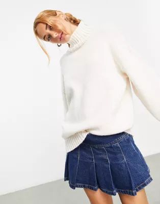 ASOS DESIGN high neck sweater in cream | ASOS (Global)