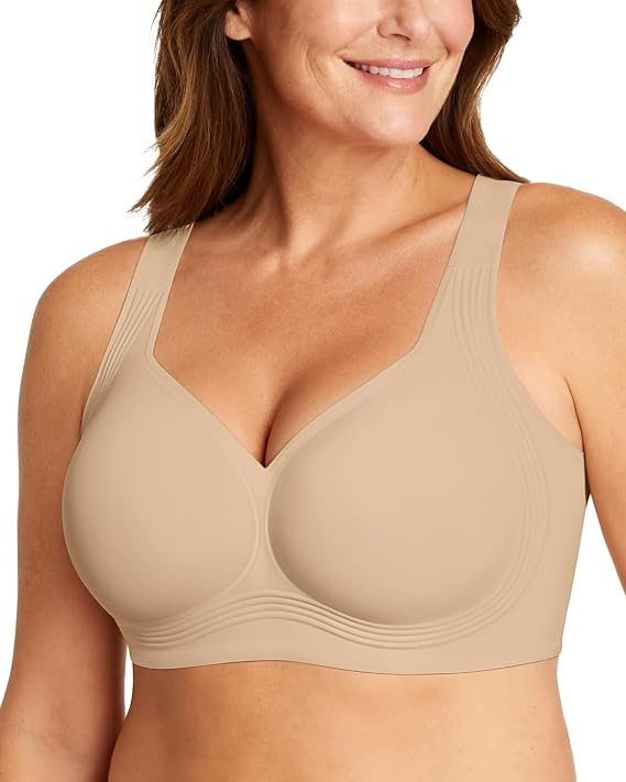OEAK Womens Wireless Jelly Bras Plus Size Support Push Up Comfortable Bra | Amazon (US)