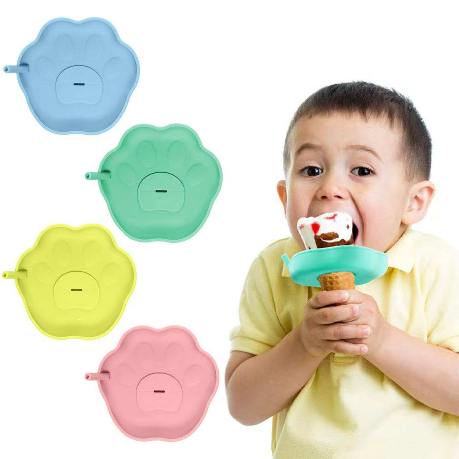 PandaEar 4 Pack Popsicle Holder for Kids, Silicone Ice Cream Cone & Popsicle Drip Catcher with Bu... | Amazon (US)