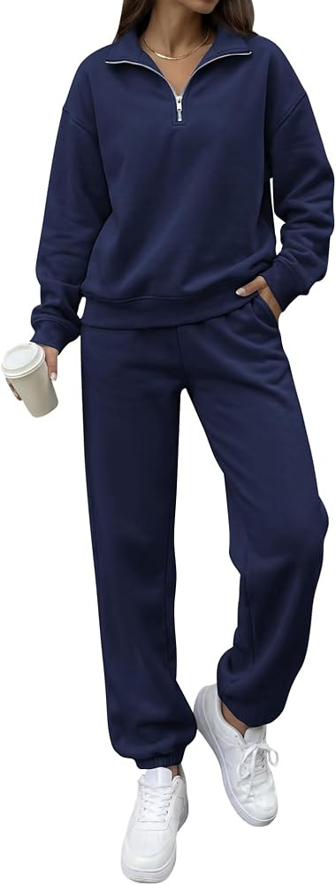 BTFBM Womens 2 Piece Outfits Sweatsuit Fleece Lounge Sets | Amazon (US)