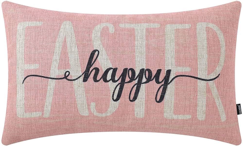 TRENDIN Easter Throw Pillow Covers 12x20 inches Farmhouse Happy Spring Decor for Sofa Couch Lumba... | Amazon (US)