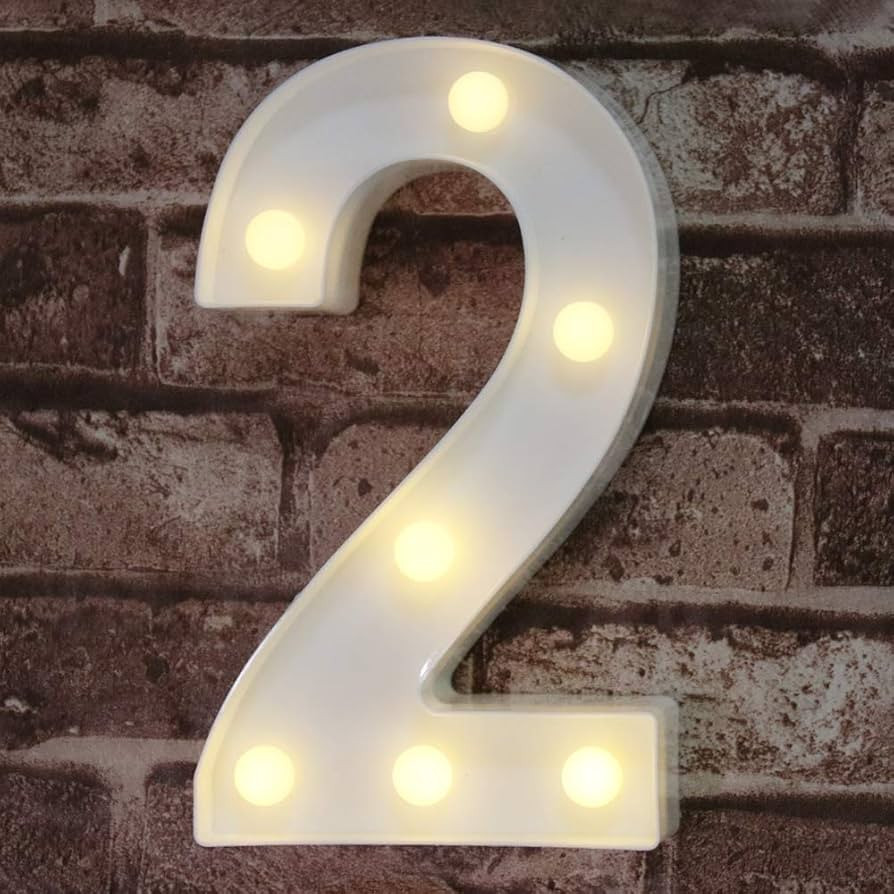 Pooqla Decorative Led Light Up Number Letters, White Plastic Marquee Number Lights Sign Party Wed... | Amazon (US)