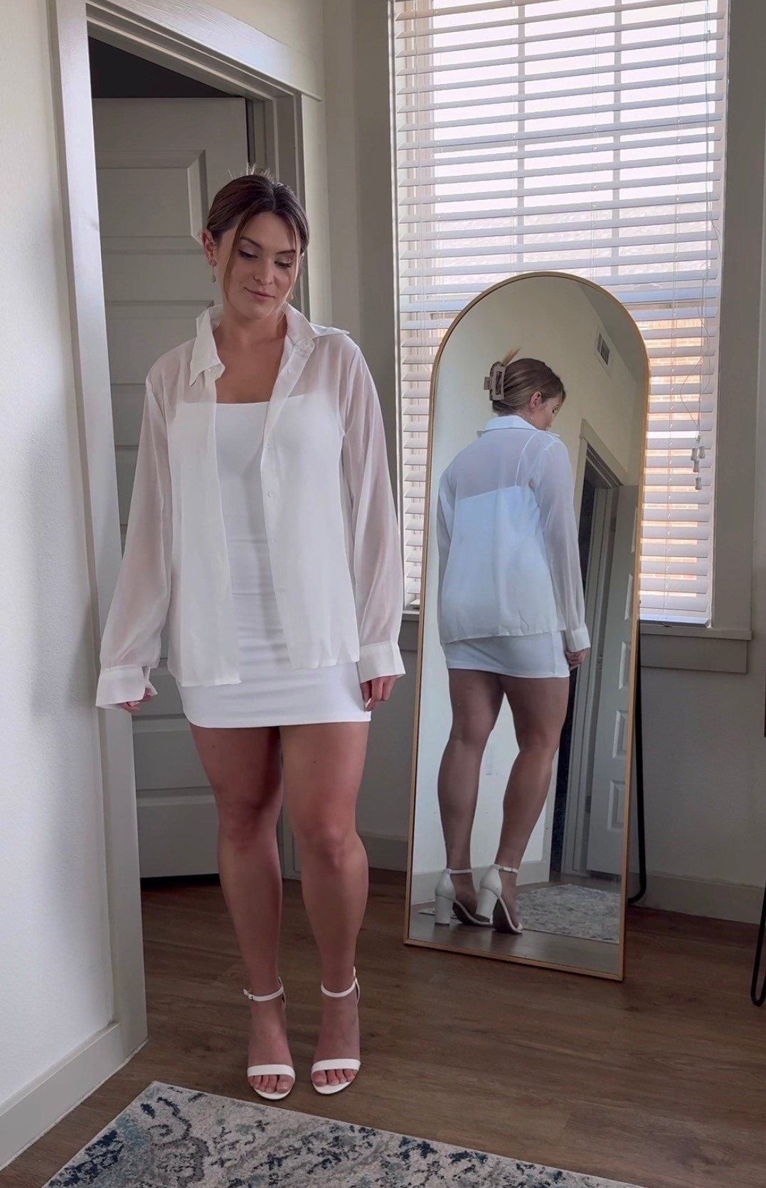 Amazon all-white outfit under $60 total ✨

The combo:
• White bodycon mini dress
• Sheer oversized button-up shirt
• White ankle strap heels
• Clean, minimal, elevated

Save this for your next event.


#LTKSaleAlert #LTKTall #LTKMidsize
