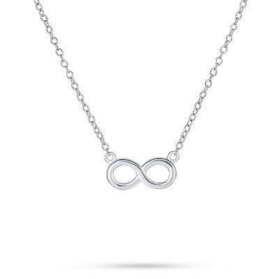 Bling Jewelry Delicate Minimalist Romantic Love Knot Symbol Mini Sideways Infinity Pendant Necklace Sterling Silver Color - Silver | Target