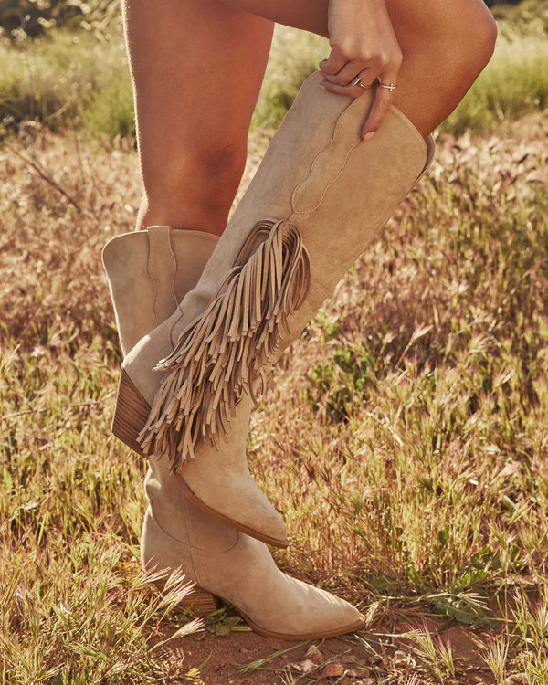 Boho Canyon Faux Suede Fringe Western Boots | VICI