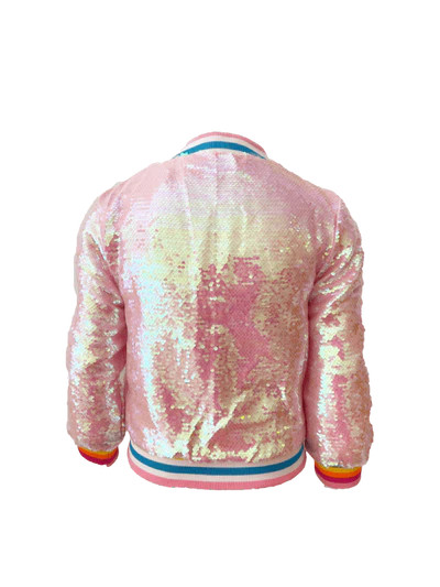 Powder Puff Pink Sequin Bomber | Lola + The Boys
