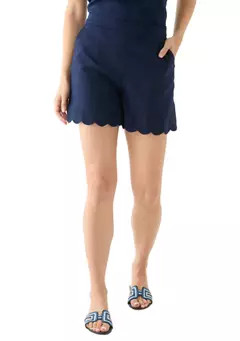 Crown & Ivy™ Women's 5" Linen Scallop Shorts | Belk