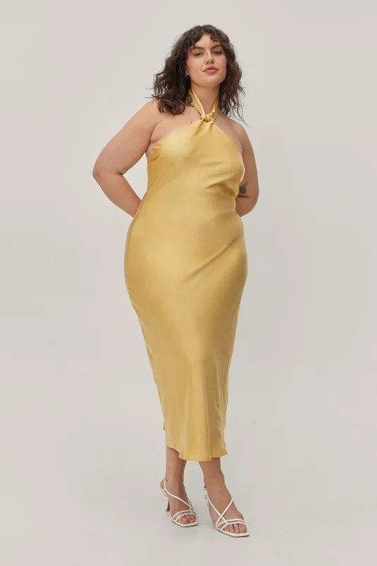 Plus Size Halterneck Midi Slip Dress | Nasty Gal (US)