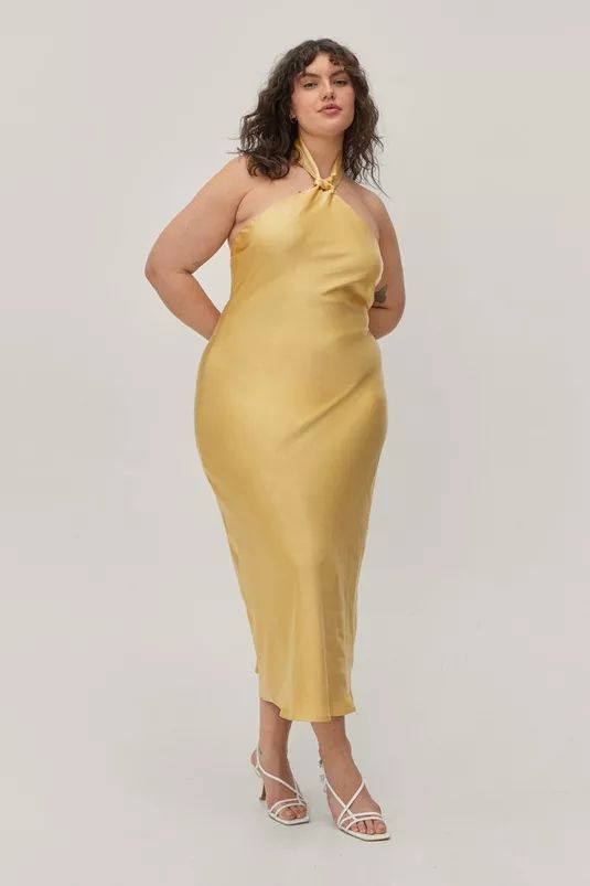 Plus Size Halterneck Midi Slip Dress | Nasty Gal (US)