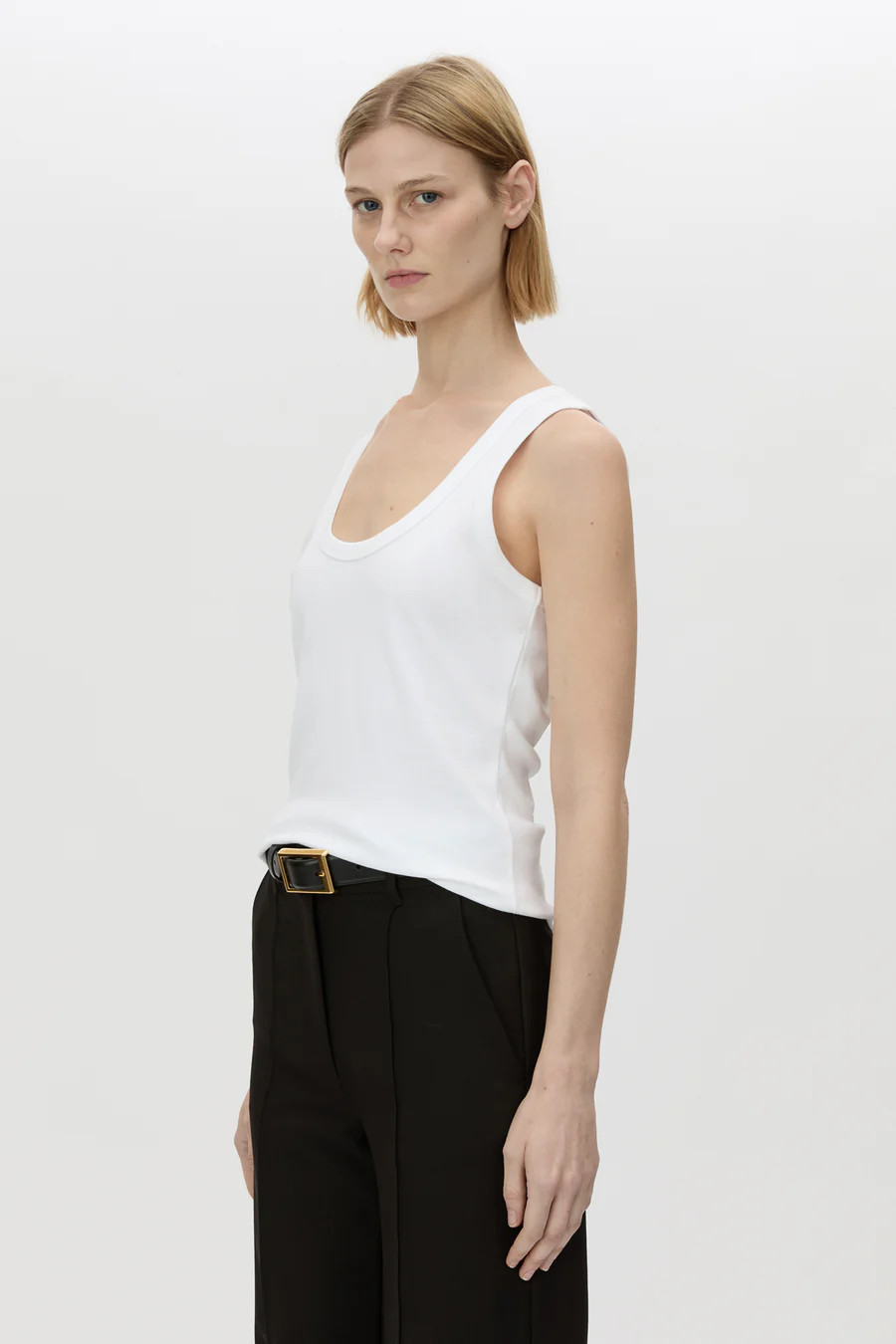 Alba Rib Scoop Tank in Soft White - CAMILLA AND MARC® C&M | CAMILLA AND MARC (ANZ)