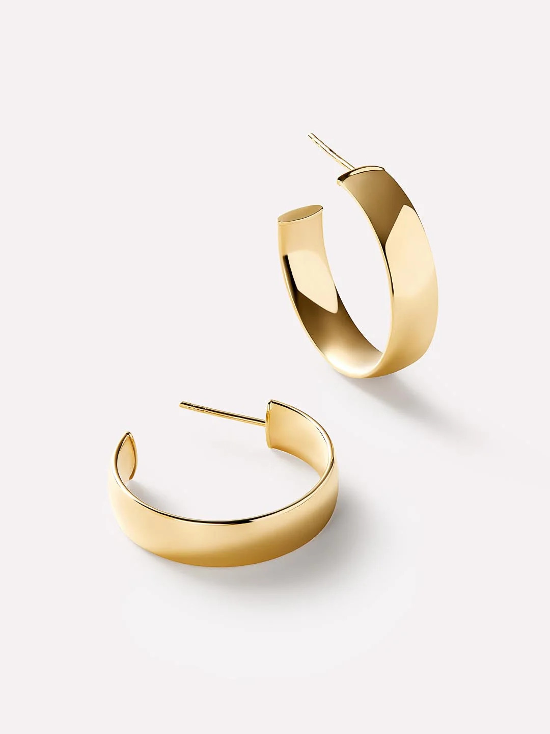 Gold Huggie Hoop Earrings - Gold Bold Hoops Medium | Ana Luisa