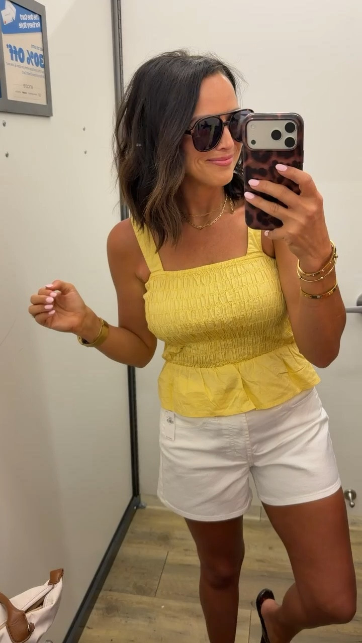 this Old Navy outfit is a summer MUST 🤍☀️

the yellow top is so cute and flattering, and these white shorts go with everything
such an easy everyday outfit

wearing size extra small (top) and size 2 (shorts)
30% off right now!

#oldnavyfinds #ltkstyle #summerstyle #affordablefashion #everydayoutfit #casualsummer