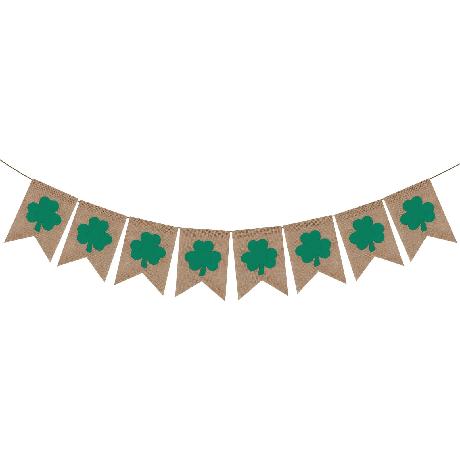 St Patricks Day Garland, Clover Shamrock Banner, Vintage Rustic Burlap Shamrock Garland Banner Cl... | Amazon (US)