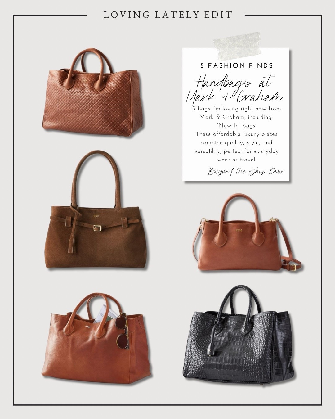 5 Mark & Graham Bags I’m Loving | Affordable Luxury Finds

5 bags I’m loving right now from Mark & Graham, including “New In” bags.
These affordable luxury pieces combine quality, style, and versatility; perfect for everyday wear or travel.