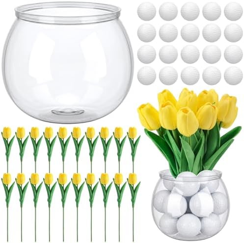 Giegxin 2 Sets Masters Golf Centerpieces Table Decorations with Artificial Yellow Tulips Bouquets... | Amazon (US)