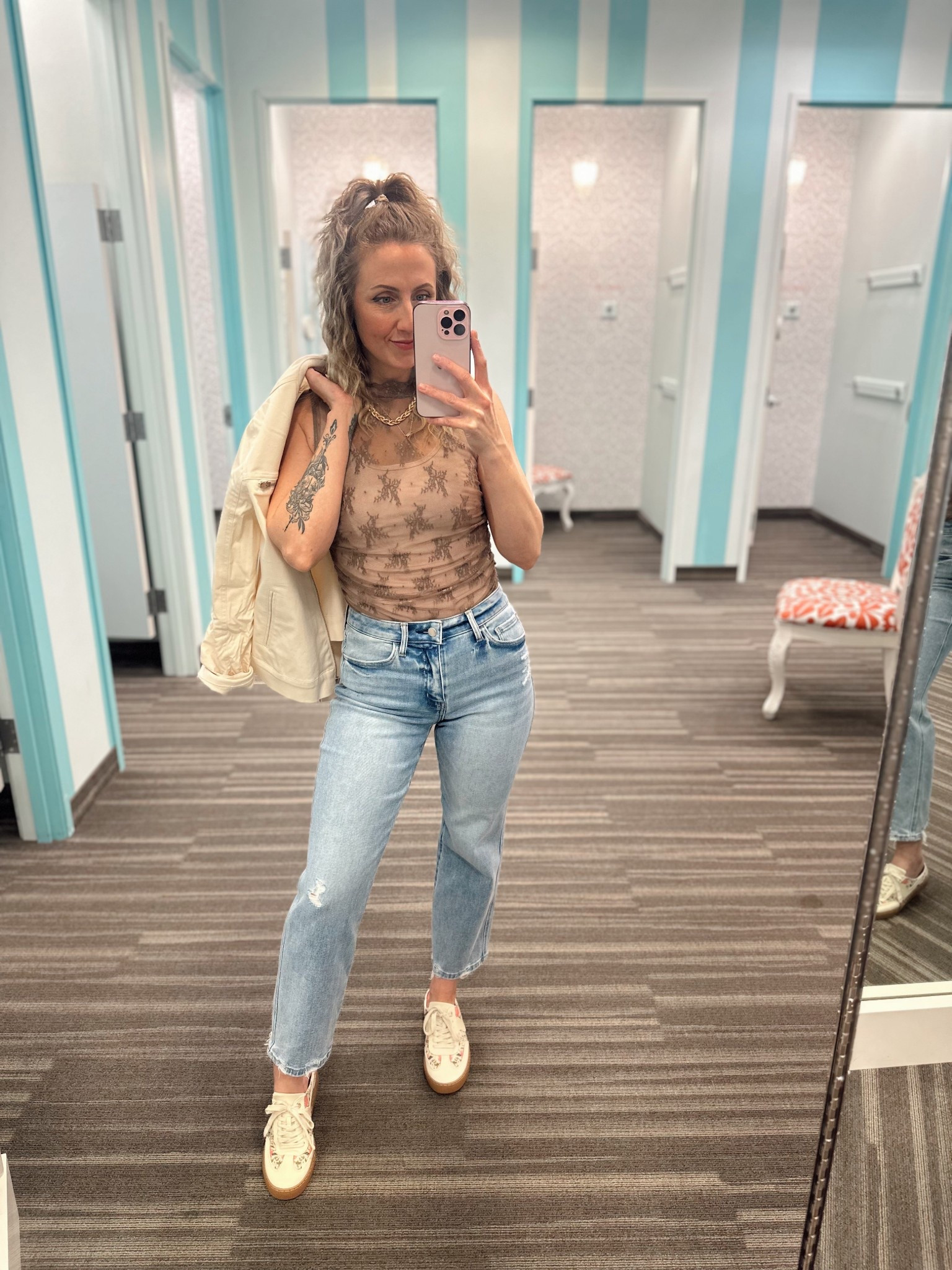 Wearing 27 in jeans and small in tops 

#LTKPlusSize #LTKSaleAlert #LTKMidsize