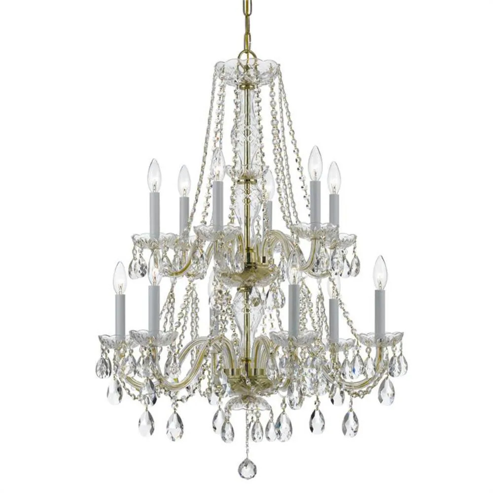 Crystorama Traditional Crystal 12-Light Polished Gold TraditionalCrystal Chandelier | 1137-PB-CL-MWP | Lowe's
