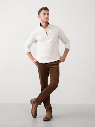 Quilted Knit Half-Zip Pullover | Banana Republic Factory