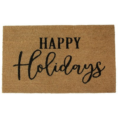 Northlight Natural Coir "Happy Holidays" Christmas Doormat 18" x 30" | Target