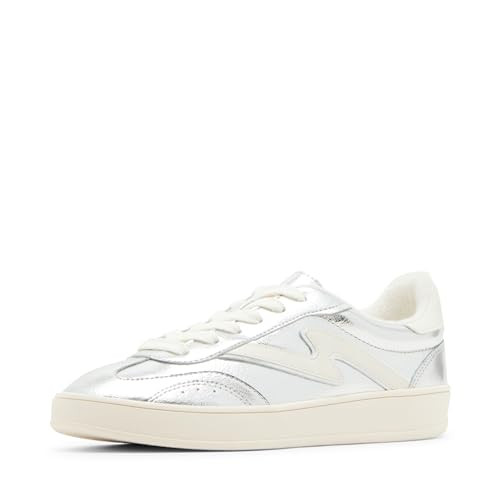 Madden Girl Women's Giia Sneaker, Silver/Off White, 5.5 | Amazon (US)