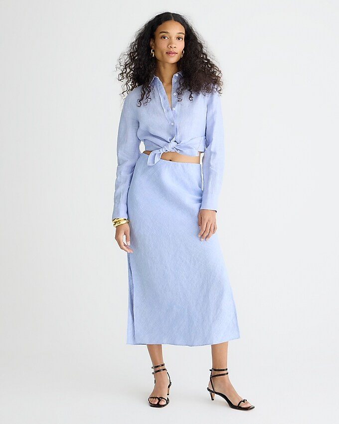 Gwyneth slip skirt in linen | J. Crew US