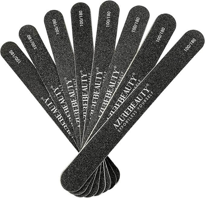 8 PCS Nail File Professional Double Sided 100/180 Grit Nail Files Emery Board Black Manicure Pedi... | Amazon (US)