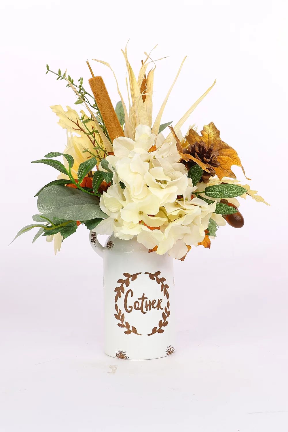 Way To Celebrate Harvest Artificial Sunflower & Hydrangea Ceramic Potted Centerpiece Decoration, ... | Walmart (US)
