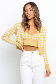 Kiko Knit Sweater - Mustard Check | Petal & Pup (US)