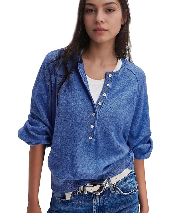 Hixiaohe Women's Long Sleeve Button Down Sweater Knitted Pullover Henley Shirts Casual Tops Light... | Amazon (US)