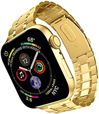 ARTCHE Watch Strap for iWatch 41mm 40mm 38mm, Stainless Steel Gold Watch Straps for Apple Watch R... | Amazon (UK)