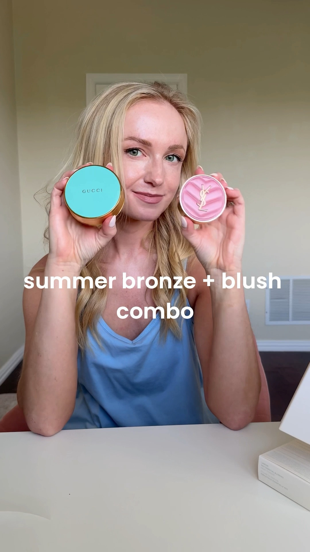 I have been LOVING this powder combo for a bronzed, glowy look!! I wear shade 1 in the bronzer, and shade 44 in blush!
