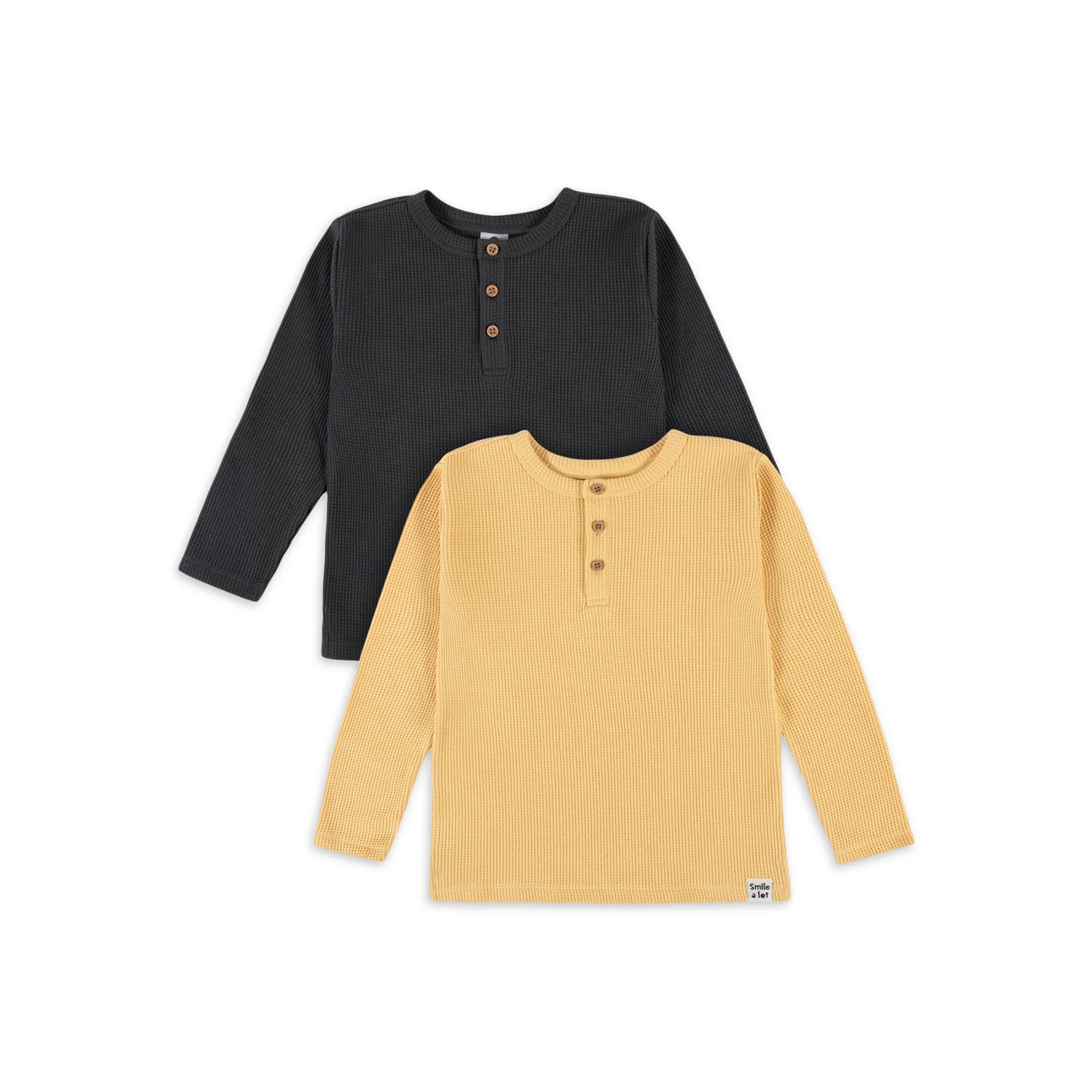 Modern Moments by Gerber Toddler Boy Long-Sleeve Casual Waffle Henley T-Shirts 2-Pack, 12M-5T | Walmart (US)