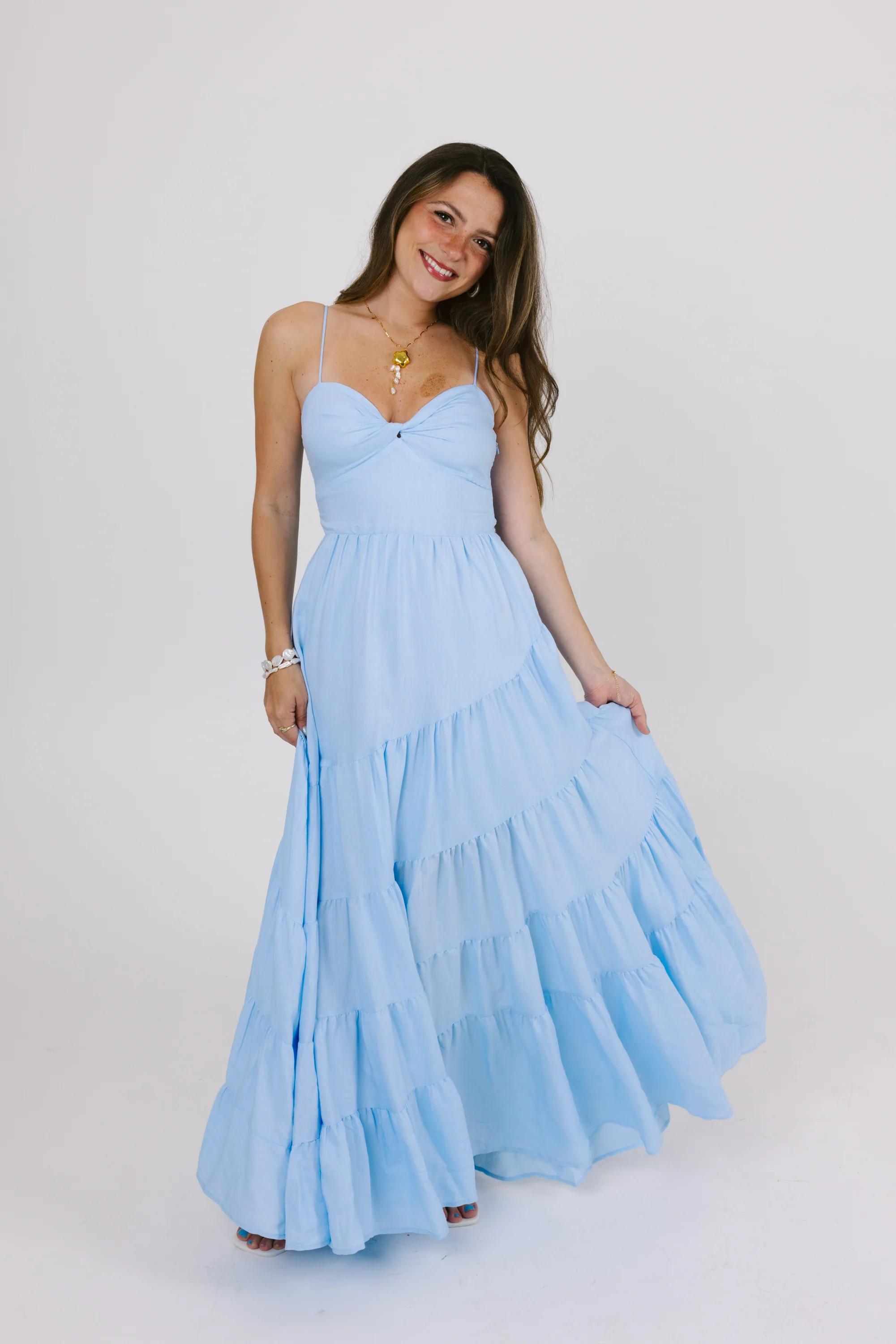 Catching Feelings Dress in Blue | Grey Bandit