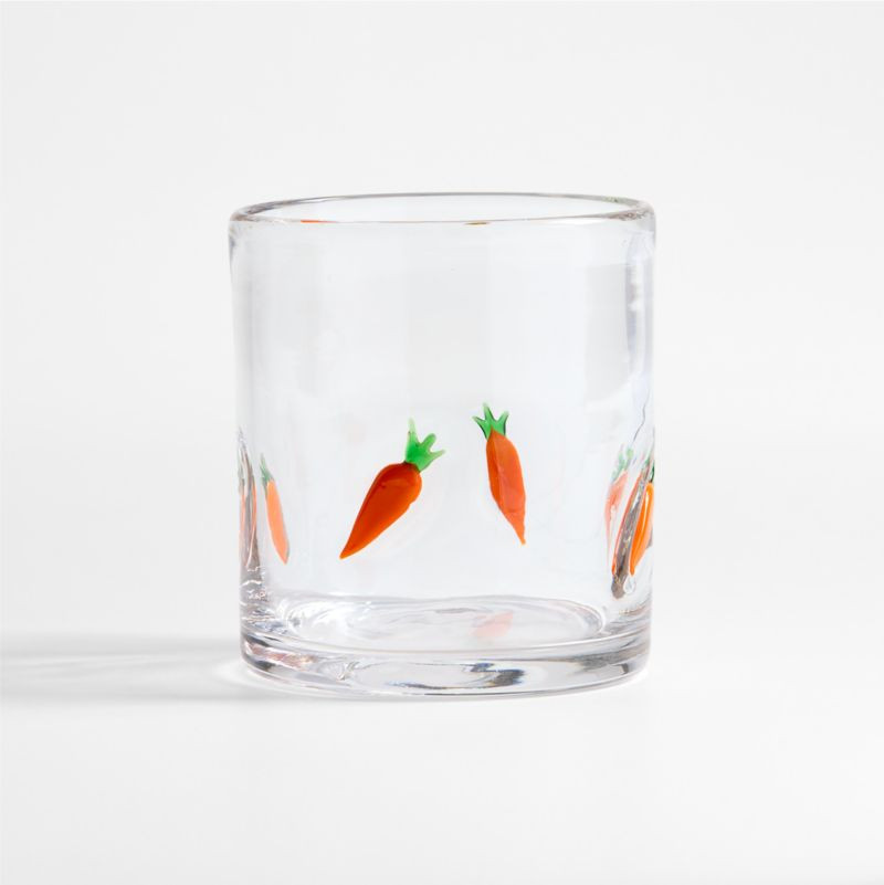 Carrot Icon 14-oz. Double Old-Fashioned Glass | Crate & Barrel | Crate & Barrel