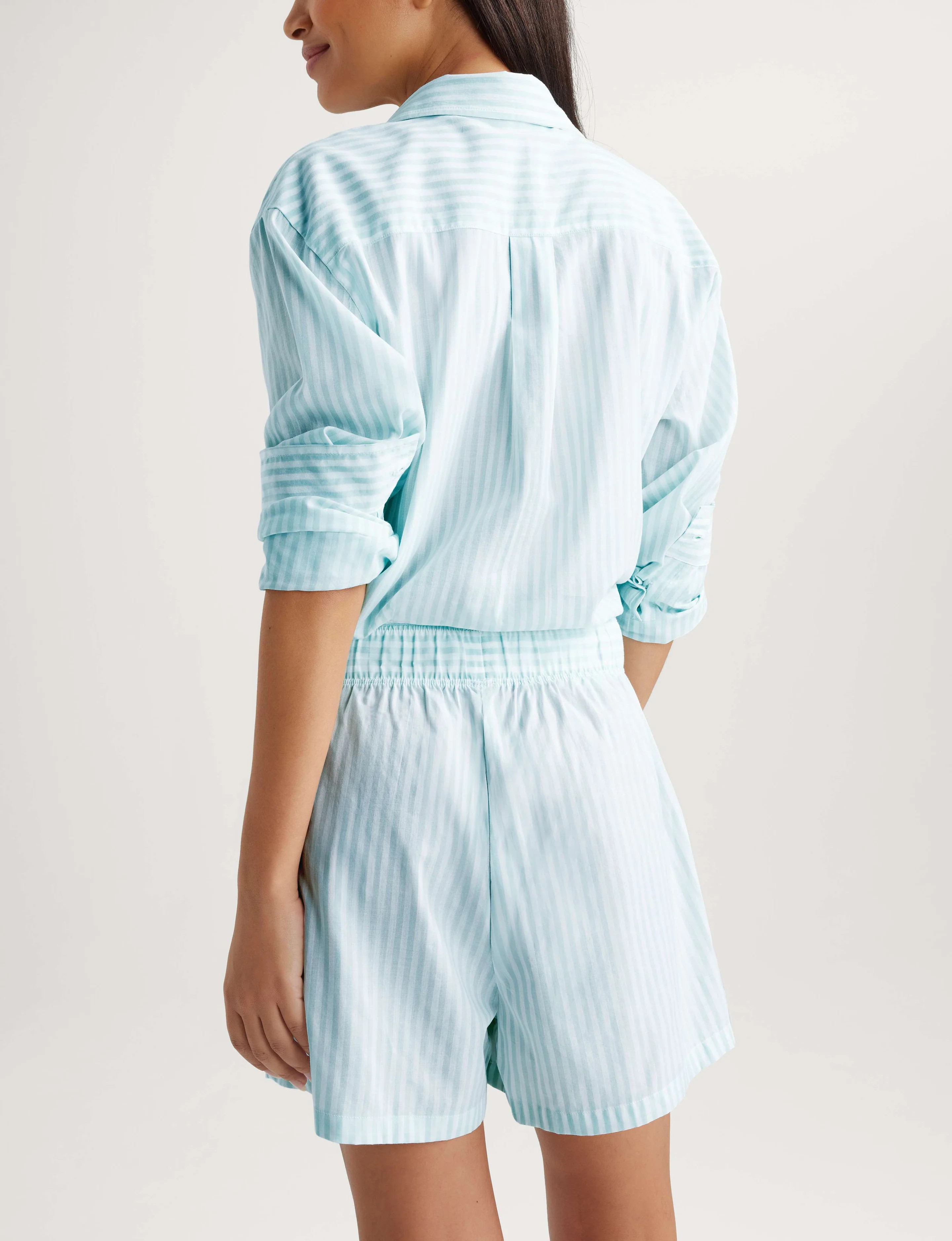 Women's Woven Button Down Shirt & Short Set | Tommy John