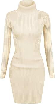 v28 Women Stretchable Korea Turtleneck Knit Long Sleeve Slim Sweater | Amazon (US)