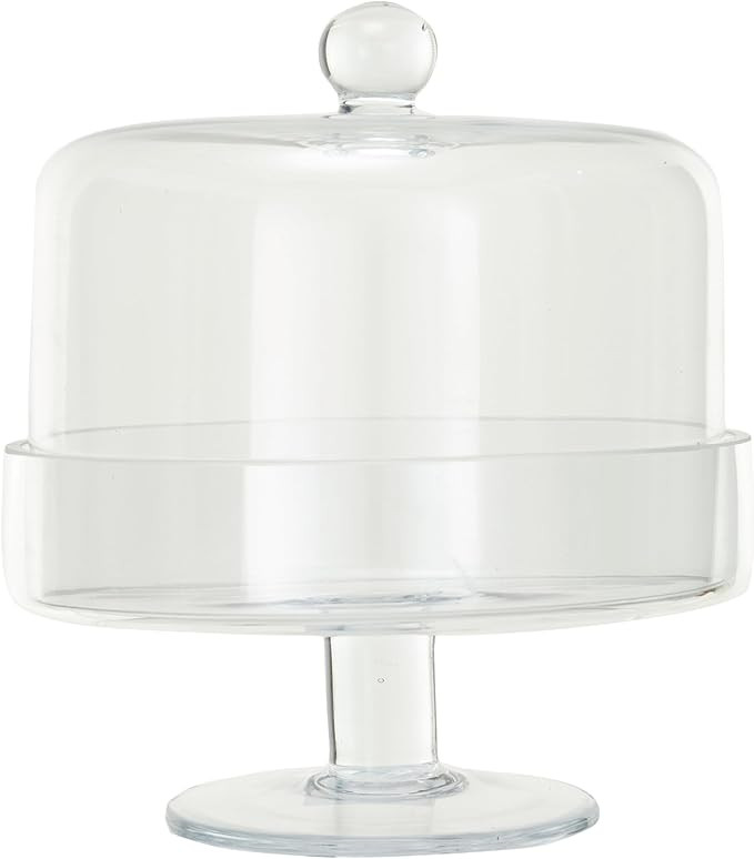 Creative Co-Op, Clear Glass Food Pedestal with Cloche, Medium | Amazon (US)
