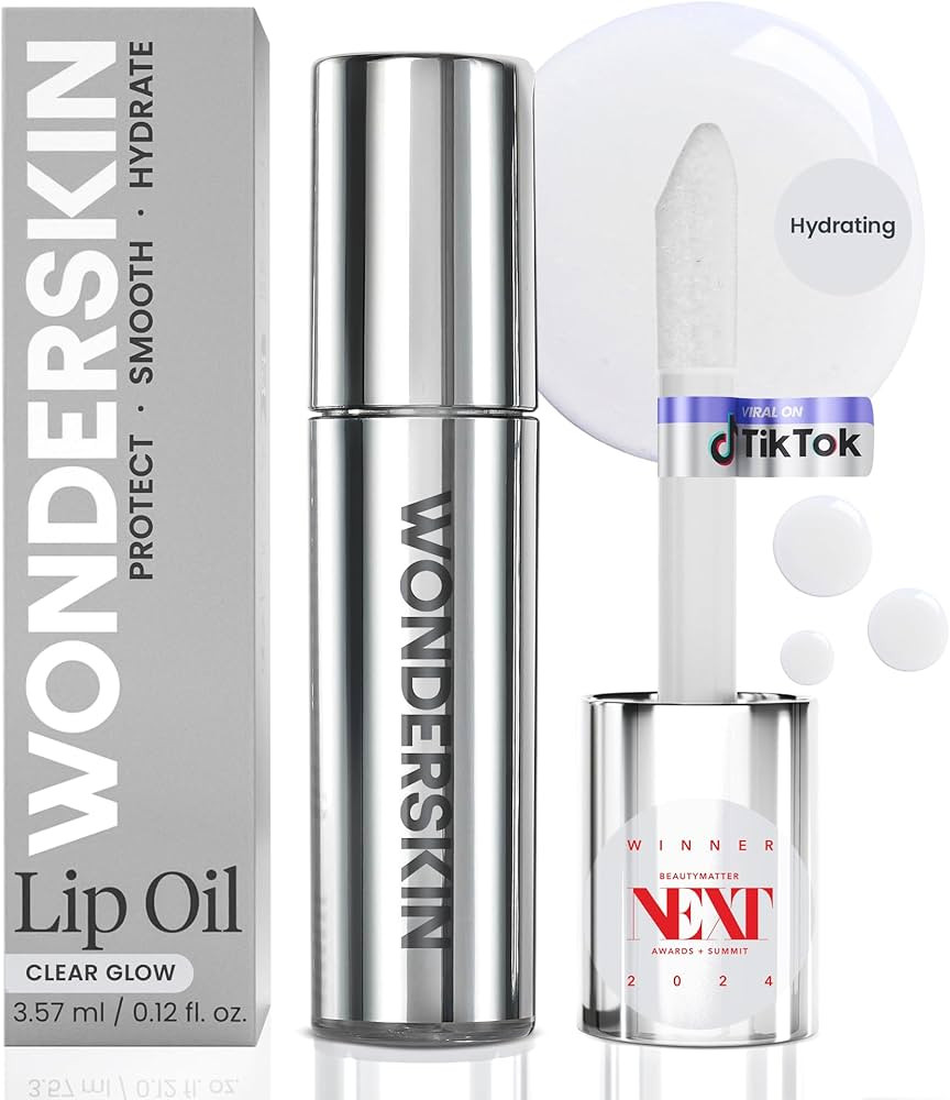 Wonderskin Lip Oil - Lip Rehab Serum Oil, Hydrating and Moisturizing Clear Lip Oil for Dry Lips -... | Amazon (US)