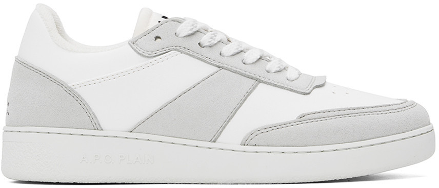 A.P.C. White & Gray Plain Sneakers | SSENSE