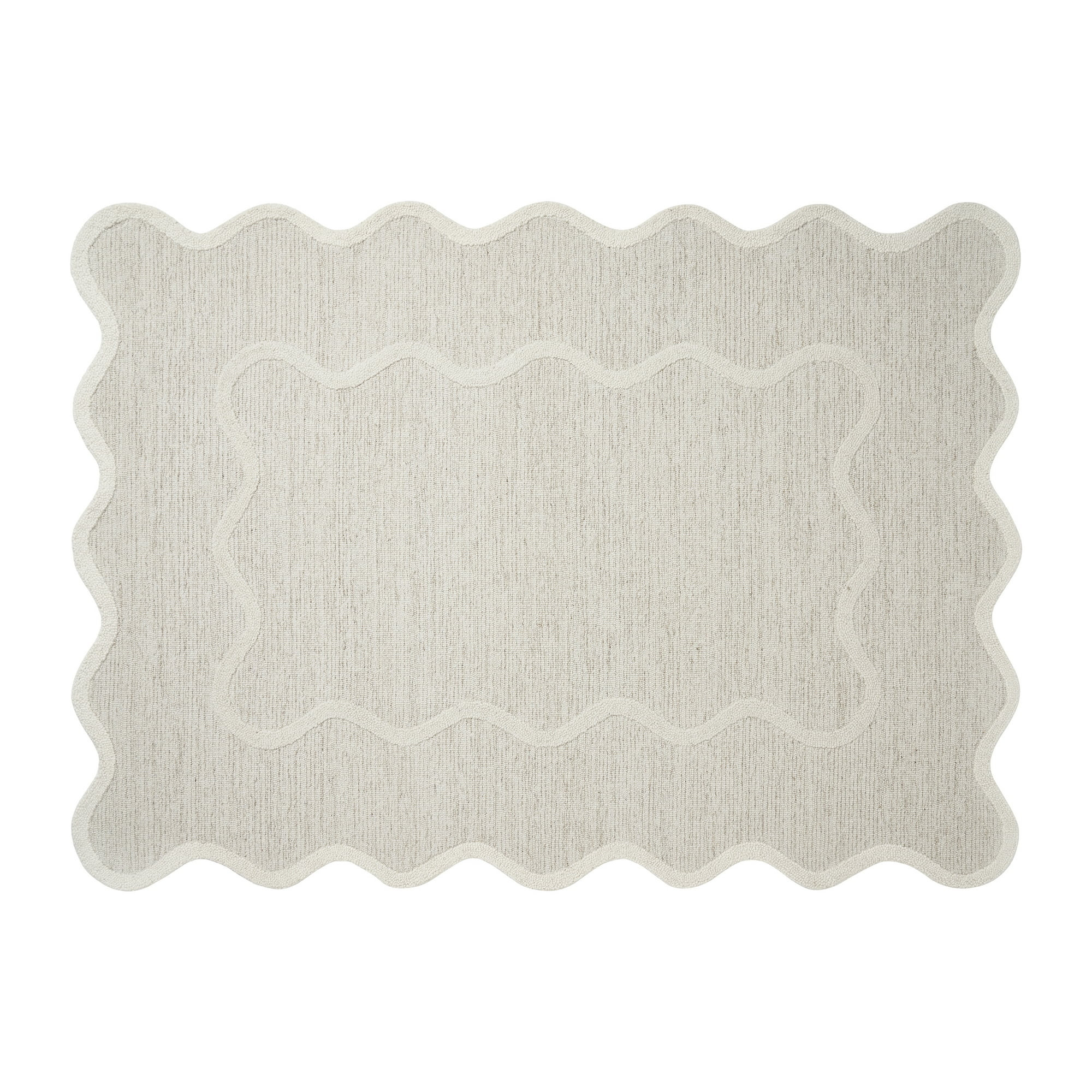 My Texas House Ivory Scallop Wool Indoor Area Rug, 5' x 7' | Walmart (US)